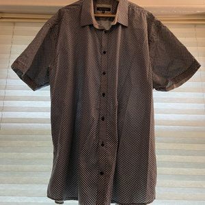 Patterned short sleeve button down